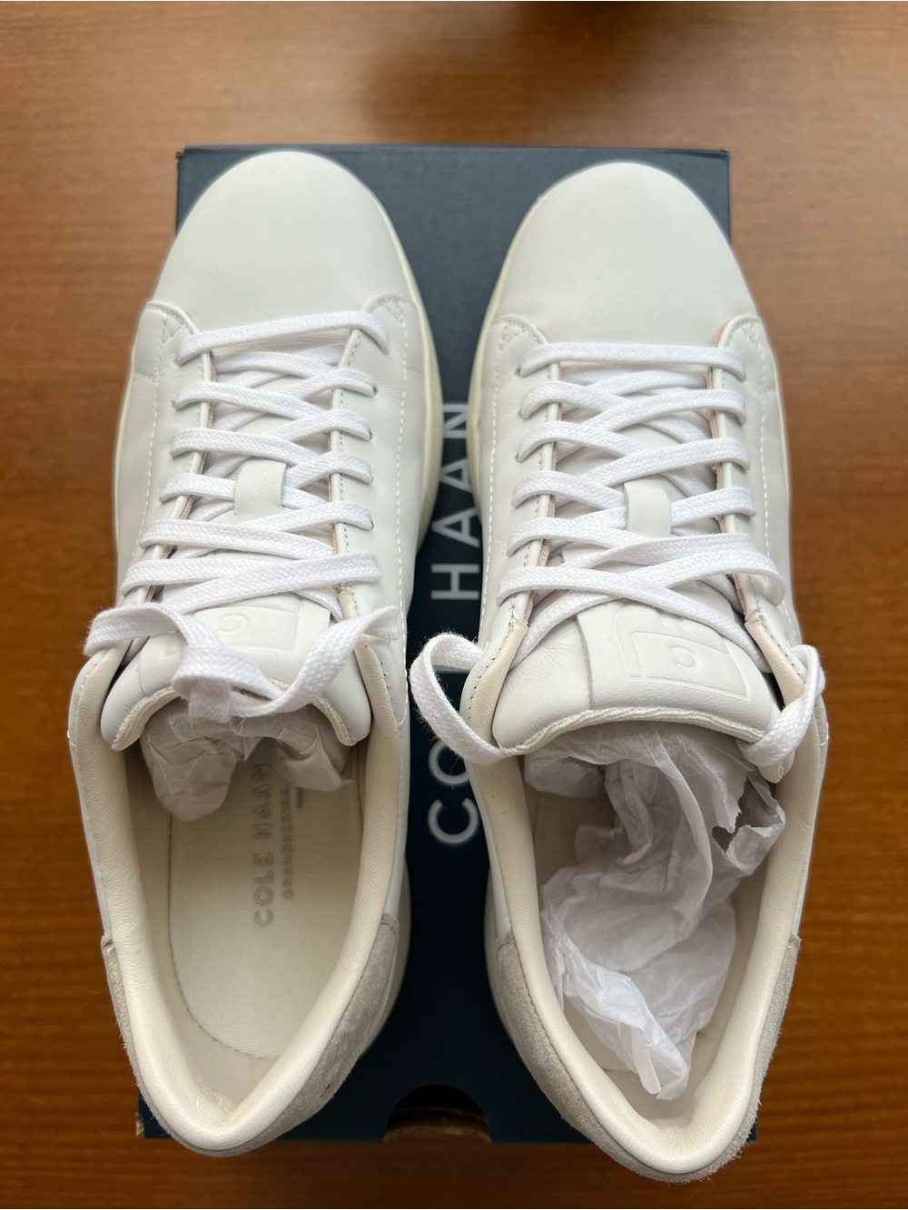 Cole Haan woman’s White Leather Sneakers, style-GrandPro tennis, size 7B, NWT